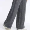 Herringbone Knit Straight-Leg Trousers