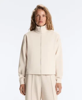 High Collar Pique Jacket with Cotton