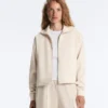 High Collar Pique Jacket with Cotton