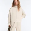High Collar Pique Jacket with Cotton