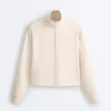 High Collar Pique Jacket with Cotton