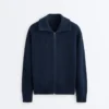 High Neck Knit Jacket
