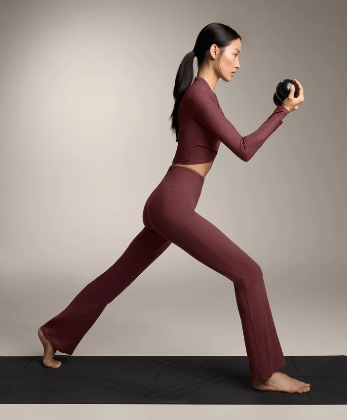 High-Rise Comfortlux Rib Flare Trousers High-Rise Comfortlux Rib Flare Trousers