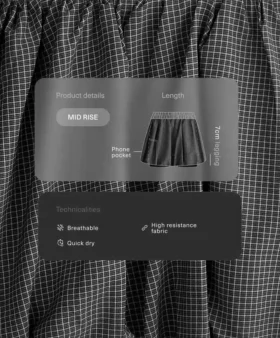 High Rise Compressive Check Balloon Mini Skirt High Rise Compressive Check Balloon Mini Skirt