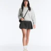 High Rise Compressive Check Balloon Mini Skirt