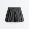High Rise Compressive Check Balloon Mini Skirt