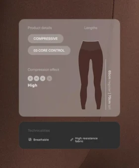 High-Rise Compressive Core-Control Ankle-Length Leggings