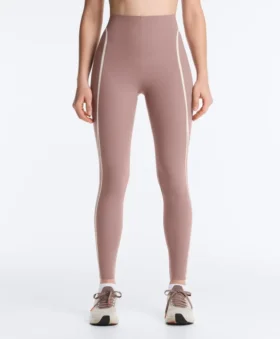 High-Rise Compressive Core-Control Ankle-Length Leggings with Contrast Details