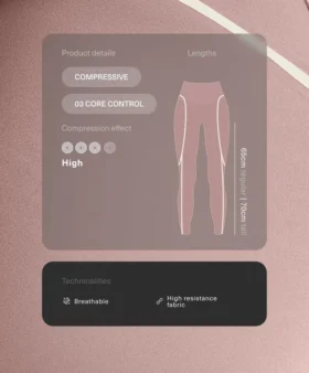 High-Rise Compressive Core-Control Ankle-Length Leggings with Contrast Details