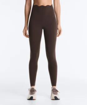 High-Rise Compressive Core Control Ankle-Length Leggings with Wave Detail