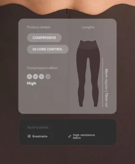 High-Rise Compressive Core Control Ankle-Length Leggings with Wave Detail