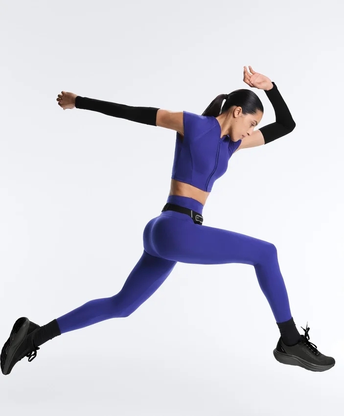 High Rise Compressive Reflective Ankle-Length Leggings High Rise Compressive Reflective Ankle-Length Leggings