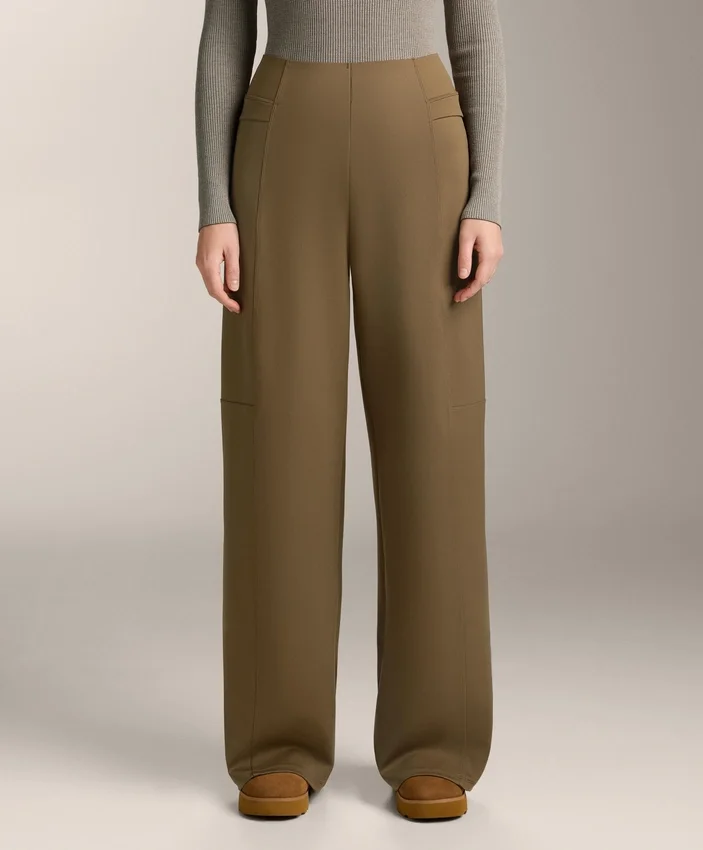 High Rise Neoprene-Effect Straight-Leg Trousers High Rise Neoprene-Effect Straight-Leg Trousers