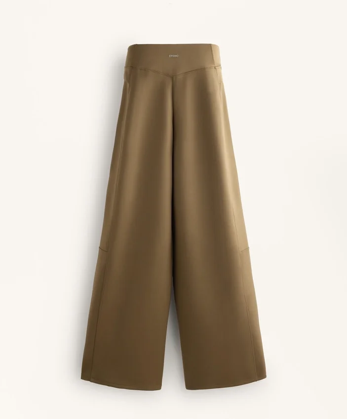 High Rise Neoprene-Effect Straight-Leg Trousers High Rise Neoprene-Effect Straight-Leg Trousers