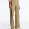 High Rise Neoprene-Effect Straight-Leg Trousers with Piping High Rise Neoprene-Effect Straight-Leg Trousers with Piping