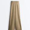 High Rise Neoprene-Effect Straight-Leg Trousers with Piping High Rise Neoprene-Effect Straight-Leg Trousers with Piping