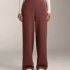 High Rise Rib Trousers with Soft Touch Modal