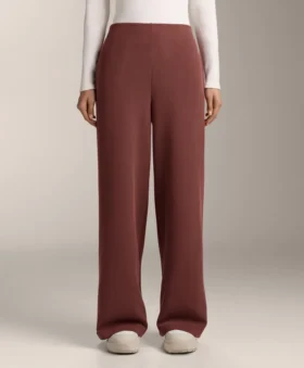 High Rise Rib Trousers with Soft Touch Modal