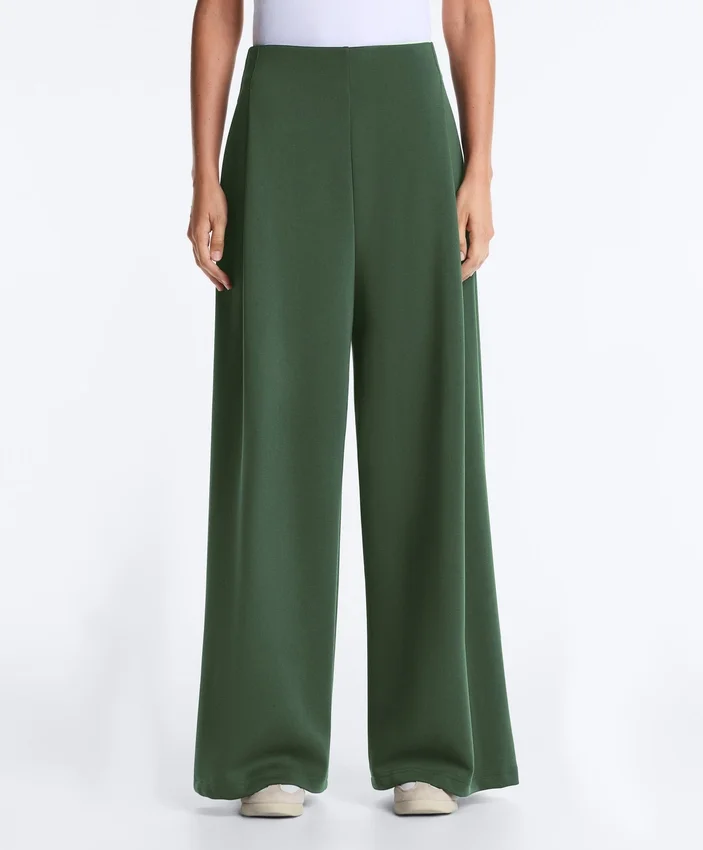 High Rise Twill Wide-Leg Trousers with Pleats High Rise Twill Wide-Leg Trousers with Pleats