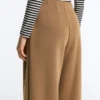 High Rise Twill Wide-Leg Trousers with Pleats High Rise Twill Wide-Leg Trousers with Pleats