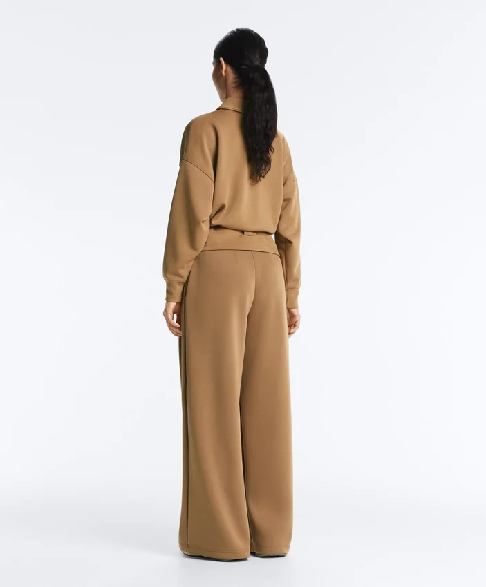 High Rise Twill Wide-Leg Trousers with Pleats High Rise Twill Wide-Leg Trousers with Pleats