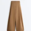 High Rise Twill Wide-Leg Trousers with Pleats High Rise Twill Wide-Leg Trousers with Pleats