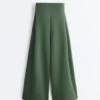 High Rise Twill Wide-Leg Trousers with Pleats High Rise Twill Wide-Leg Trousers with Pleats