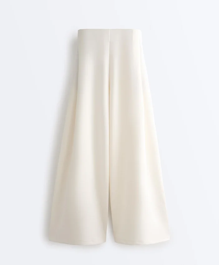 High Rise Twill Wide-Leg Trousers with Pleats High Rise Twill Wide-Leg Trousers with Pleats