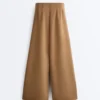 High Rise Twill Wide-Leg Trousers with Pleats High Rise Twill Wide-Leg Trousers with Pleats