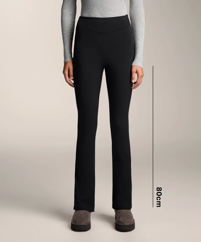 High Rise Warm Flare Trousers with Pockets High Rise Warm Flare Trousers with Pockets