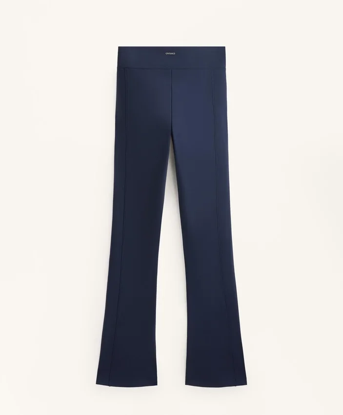 High Rise Warm Flare Trousers with Pockets High Rise Warm Flare Trousers with Pockets