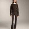 High Rise Warm Flare Trousers with Pockets High Rise Warm Flare Trousers with Pockets