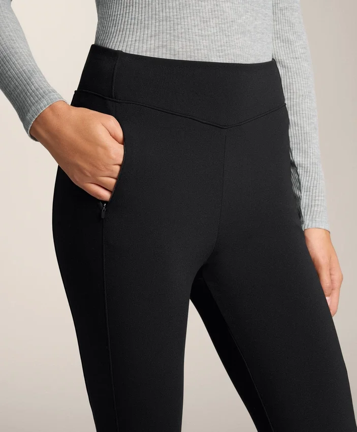 High Rise Warm Flare Trousers with Pockets High Rise Warm Flare Trousers with Pockets