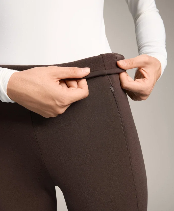 High Rise Warm Flare Trousers with Pockets High Rise Warm Flare Trousers with Pockets