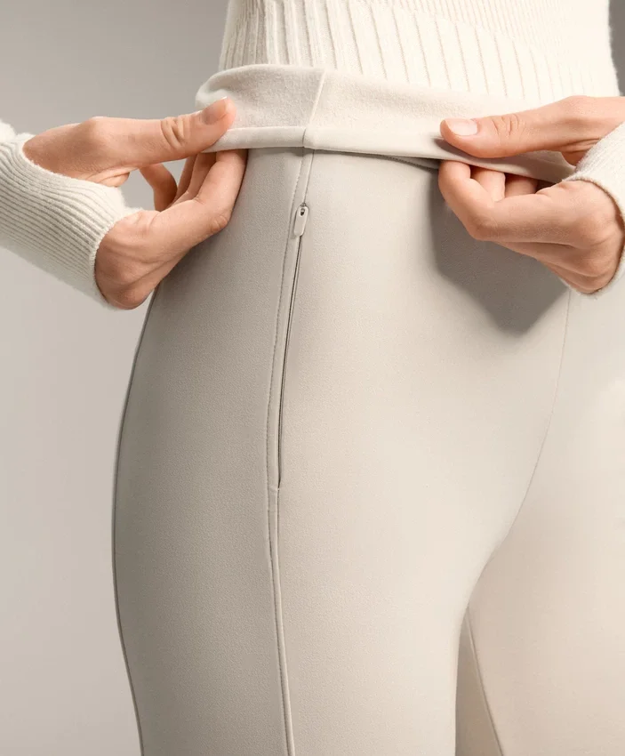 High Rise Warm Flare Trousers with Pockets High Rise Warm Flare Trousers with Pockets