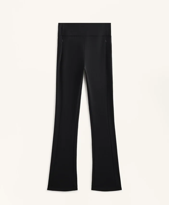 High Rise Warm Flare Trousers with Pockets High Rise Warm Flare Trousers with Pockets