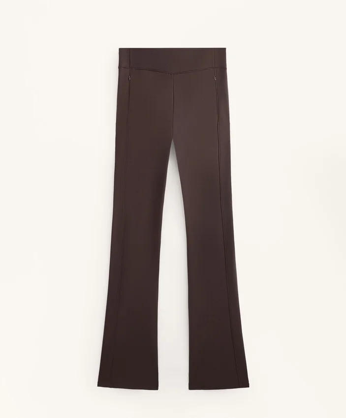 High Rise Warm Flare Trousers with Pockets High Rise Warm Flare Trousers with Pockets