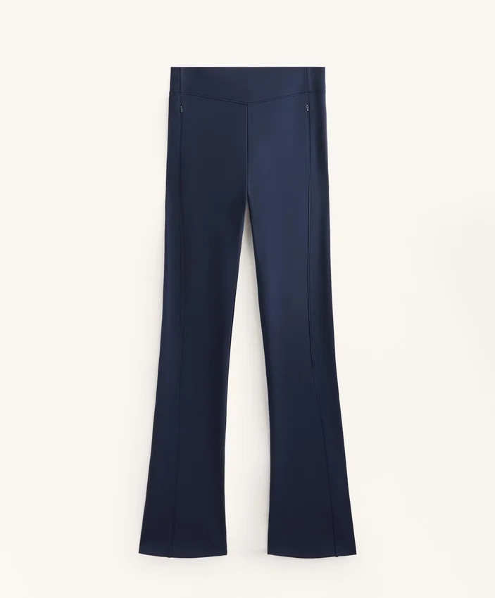 High Rise Warm Flare Trousers with Pockets High Rise Warm Flare Trousers with Pockets