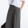 High Rise Wide-Leg Piqué Cotton Trousers High Rise Wide-Leg Piqué Cotton Trousers