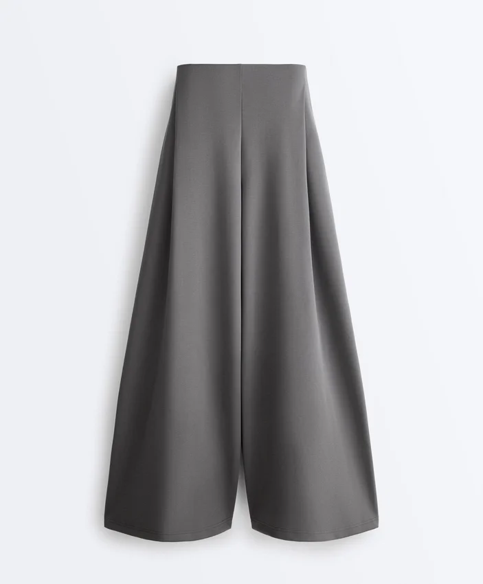 High Rise Wide-Leg Piqué Cotton Trousers High Rise Wide-Leg Piqué Cotton Trousers