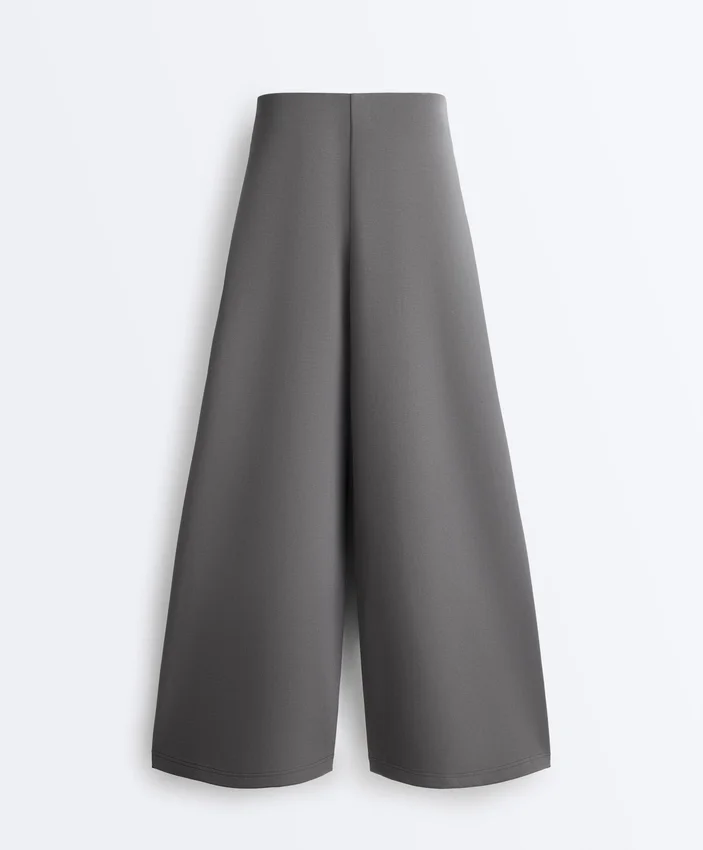 High Rise Wide-Leg Piqué Cotton Trousers High Rise Wide-Leg Piqué Cotton Trousers