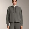 Hooded Jacket with Rib Details with Brushed Modal Hooded Jacket with Rib Details with Brushed Modal