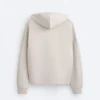 Hooded Jacket with Rib Details with Brushed Modal Hooded Jacket with Rib Details with Brushed Modal