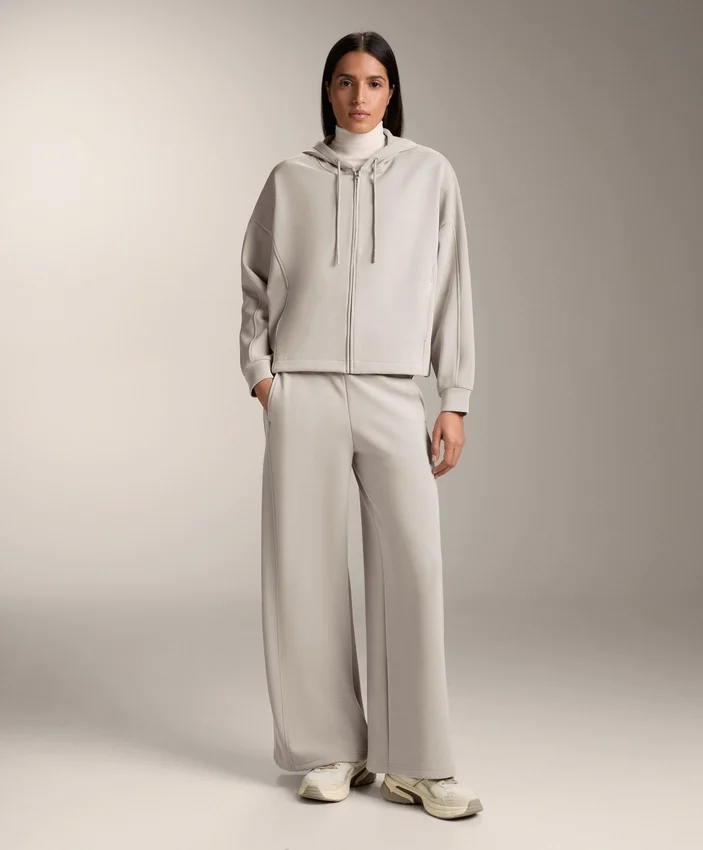 Hooded Jacket with Rib Details with Brushed Modal Hooded Jacket with Rib Details with Brushed Modal