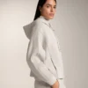 Hooded Jacket with Rib Details with Brushed Modal Hooded Jacket with Rib Details with Brushed Modal