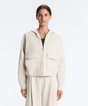 Hooded Piqué Cotton Jacket