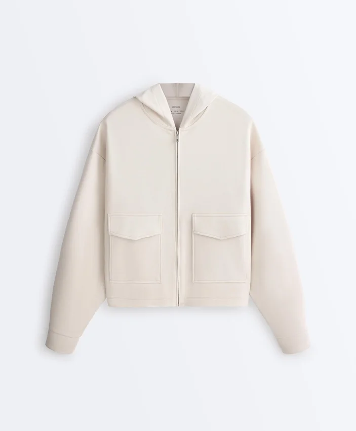 Hooded Piqué Cotton Jacket Hooded Piqué Cotton Jacket