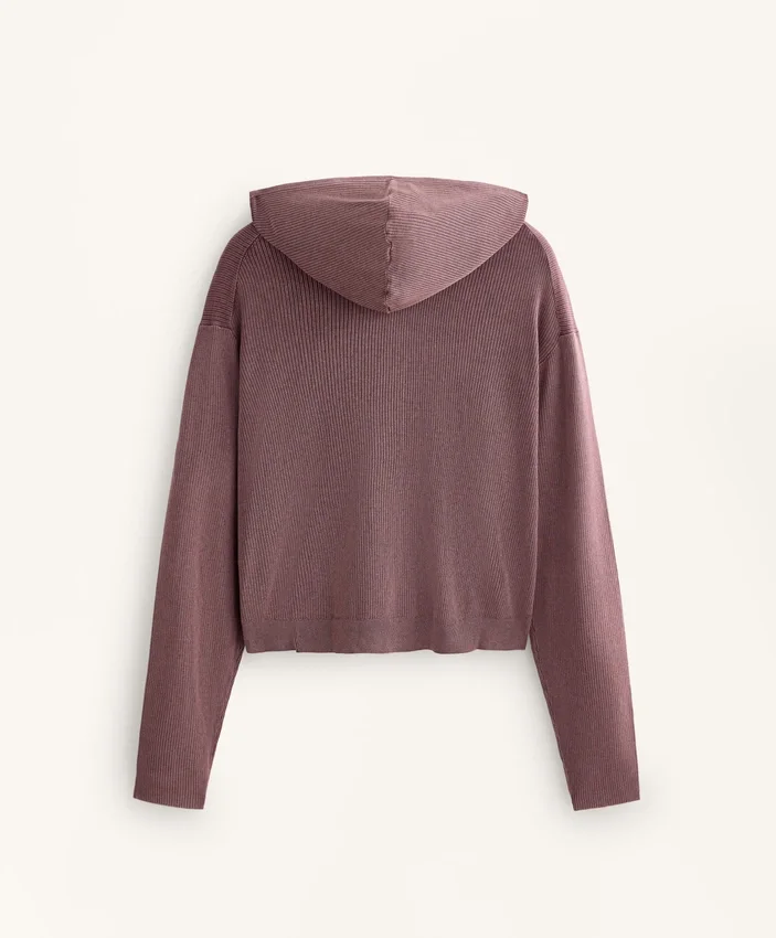 Hooded Rib-Knit Jacket Hooded Rib-Knit Jacket