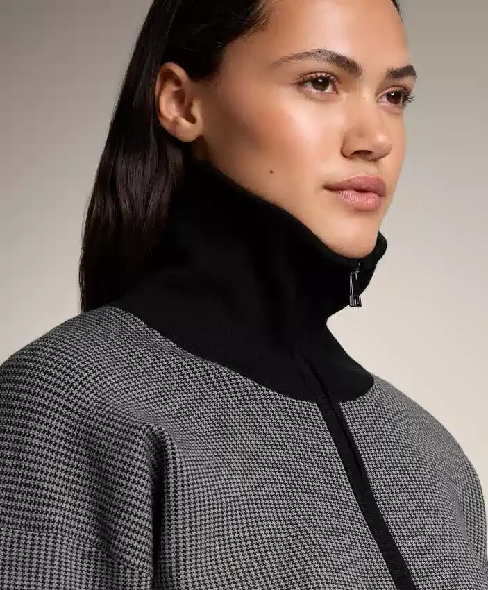 Houndstooth Print Knit Jacket Houndstooth Print Knit Jacket