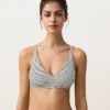 Jacquard Polka Dot Halter Bikini Top